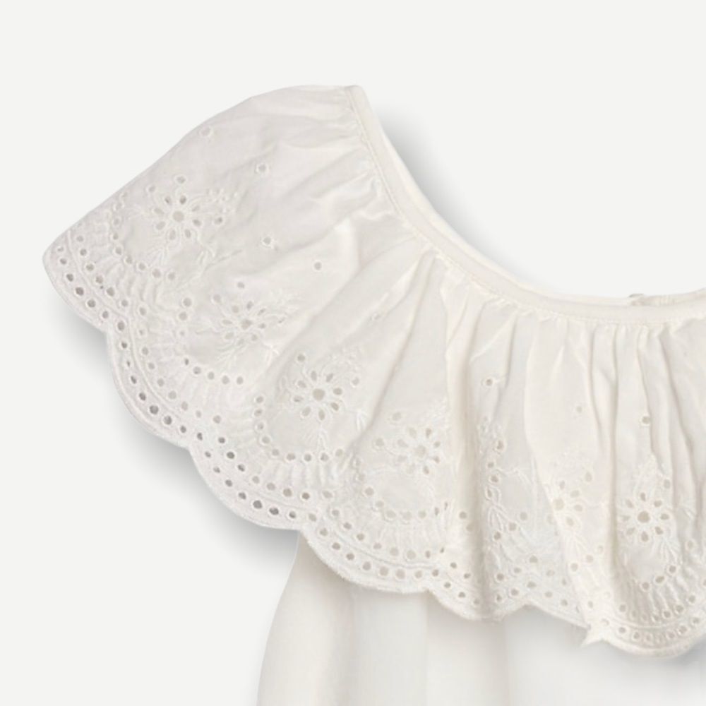 GAP Kids | Ivory | EYELET RUFFLE TOP - Picture 3 of 9